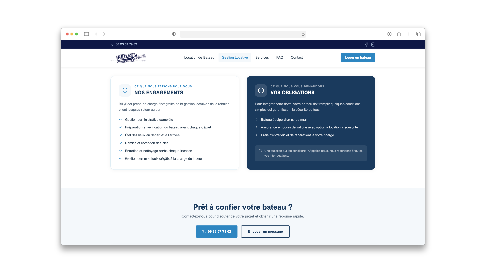 Page gestion locative - Billy Boat